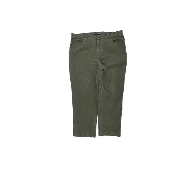 Gloria Vanderbilt Amanda Straight Leg Women's size 16P Green Denim jeans - Picture 1 of 5